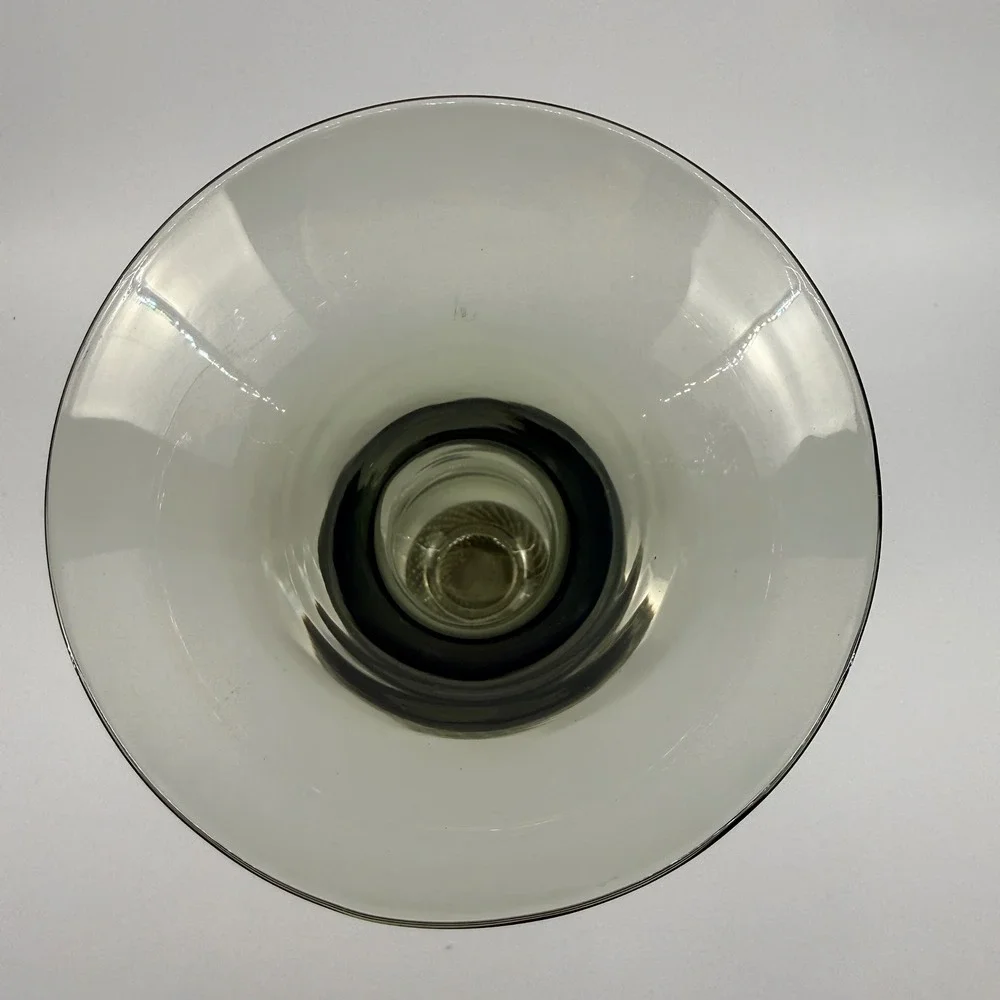 Carl Erickson Art Glass Olive Green Vase Bullicante Bubble Foot